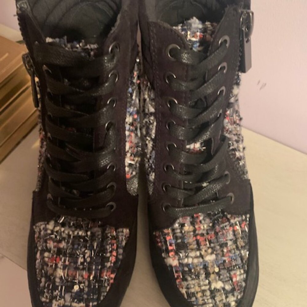 Women's Bamboo Black/shiny Threads Wedges